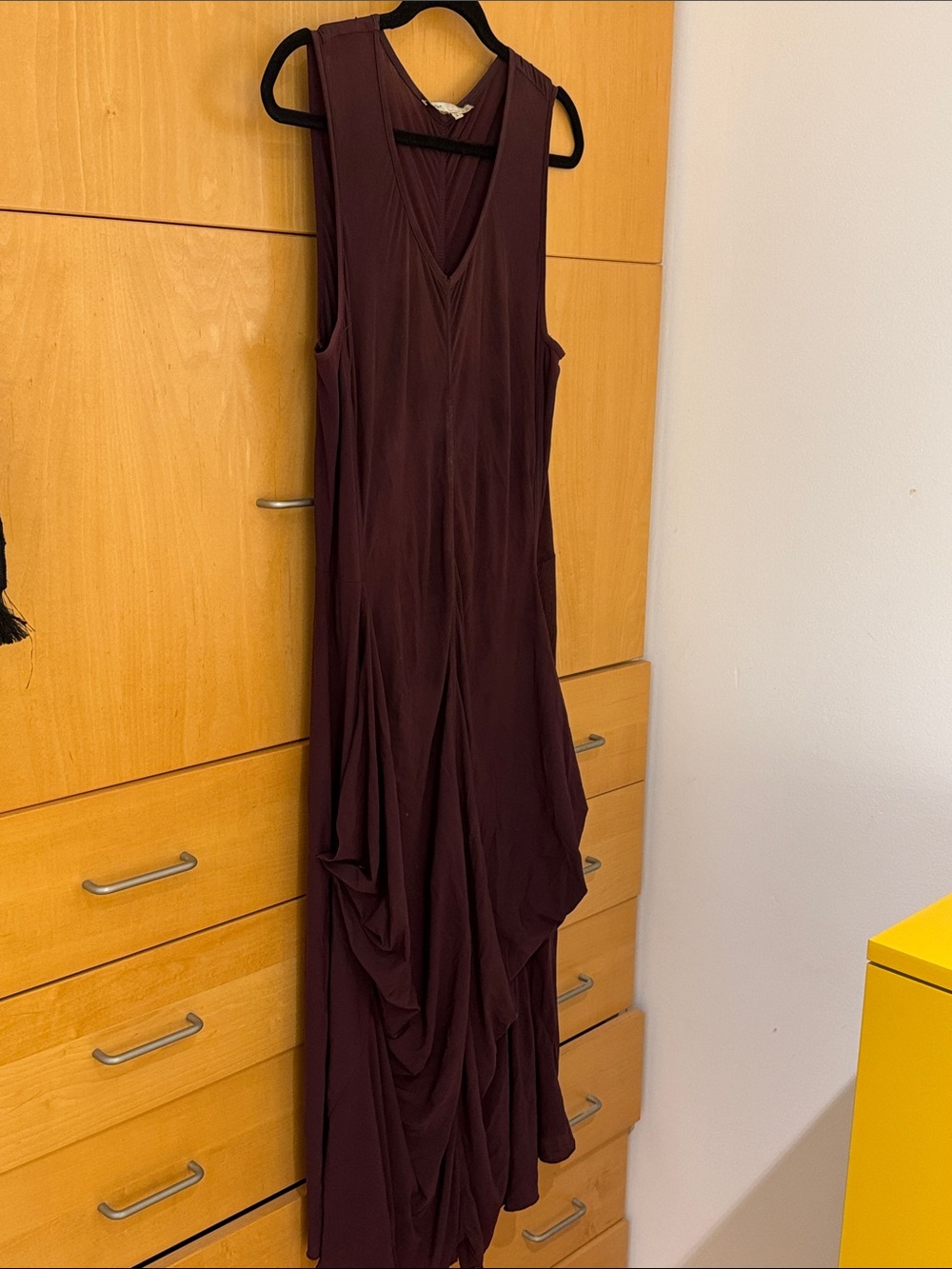 Sleeveless V-Neck Maxi Dress in Deep Burgundy